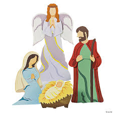 With santa humbly knelt in adoration, this decoration helps us. Nativity Scene With Angel Yard Decor