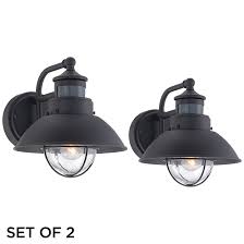 Oberlin Black Motion Sensor Outdoor Wall Lights Set Of 2 73d48 Lamps Plus Outdoor Wall Light Fixtures Outdoor Light Fixtures Outdoor Barn Lighting