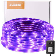 Surnie 50ft Uv Black Strip Light Waterproof Flexible Rope Black Lights 12v Uv Black Light Kit Birthday Halloween Stage Fluorescent Dance Party Home Decoration Amazon Com
