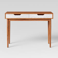 Shop for mid century desks in shop desks by style. Touraco Wood Writing Desk With Carved Drawers Brown Opalhouse Target