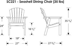 Seashell Outdoor Adirondack Dining Chair Polywood Weatherproof Dining Furniture In 2020 Dining Chairs Diy Outdoor Furniture Adarondack Chairs Plans