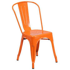 Flash Furniture Ch 31230 Or Gg Orange Stackable Galvanized Steel Chair With Vertical Slat Back And Drain Hole Seat In 2020 Indoor Outdoor Chair Metal Chairs Outdoor Dining Chairs