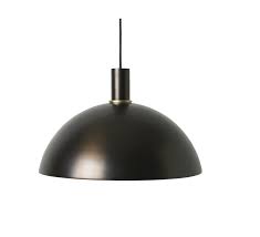 Pendant Light Collect Lighting Socket Low Dome Black Brass L38cm O26 2cm Ferm Living Nedgis Lighting