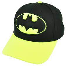 Batman Super Hero Snapback Dc Comics Black Neon Yellow Hat Cap Cartoon Movie Cap Cartoon Cartoon Movies Yellow Hat