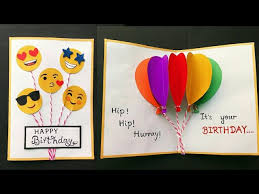 Any advice on how to design it? Handmade Birthday Card Birthday Balloon Pop Up Card Birthday Greeting Card Ideas Cute Birthday Card Youtube