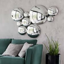 Ensemble De 9 Miroirs Convexes Argentes 123x87 Odyssee Maisons Du Monde In 2020 Convex Mirror Mirror Design Wall Mirror Decor
