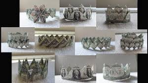 How to make a purple money lei with ribbon? Diy 4 Different Folds To Make 10 Graduation Crowns Youtube