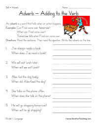 Free Grammar Worksheets 5th Grade First Grade English Worksheets Resources Adverbs Worksheet Reading Comprehension Worksheets Have Fun Teaching