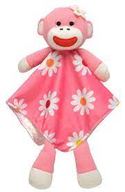 Girl Sock Monkey Snuggle Buddy Security Blanket Pink 11 95 But I Think I Could Make This Sock Monkey Baby Sock Monkey Baby Gifts