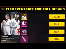 Traditionally, all battles will take place on the island, where you will play against 49 players. Skyler Event Free Fire Free Fire New Event Skyler E