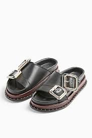Use a professional shoe cleaner kit Pia Black Buckle Footbed Sandals Footbed Sandals Green Leather Sandals Black Sandals Heels