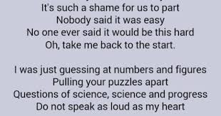 Tell Me Your Secrets And Ask Me Your Questions Lyrics Coldplay The Scientist Linger Lyrics Music Lyrics Coldplay Quotes