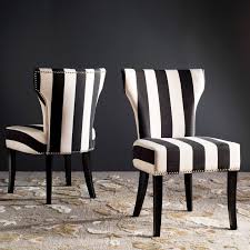 Haver Black And White Striped Dining Chairs Set Of 2 Beige Safavieh Striped Dining Chairs Black And White Dining Room Side Chairs
