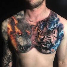 Pin By Yunus Emre On Tatoo Cool Chest Tattoos Chest Tattoo Men Wolf Tattoos Men