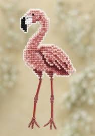 Flamingo Beaded Cross Stitch Kit Cross Stitch Beaded