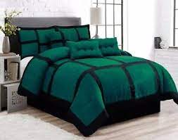 Jade green is a serenely beautiful colorjade green is a serenely beautiful color and it brings a lovely tranquility to this classic floral toile on a cream cotton ground. 7 Piece Micro Suede Brown Comforter Set Queen Or King Size At Linen Plus Comforters Bedding Sets Home Garden