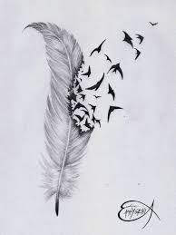 Birds Flying Away Tattoo Designs Feather With Birds Flying Out Tattoo 87012 Feather And Bird Drawing Tumblr Feather Tatt Phoenix Feather Tattoos Feather With Birds Tattoo Feather Tattoo Design