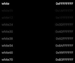 More images for shades of black color names » Colors Class Material Library Dart Api