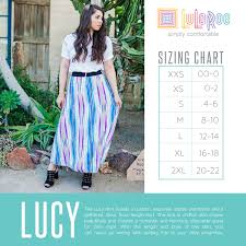 Lularoe Lucy Skirt Sizing Chart Flowy Full Length Skirt