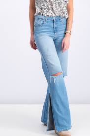 Shop Stradivarius Womens Wide Leg Jeans Wash Blue For