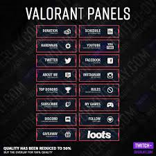 Choose from 440+ twitch panels graphic resources and download in the form of png, eps, ai or psd. Valorant Twitch Panels Twitch Overlay Com