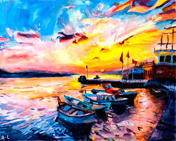 How to paint a colorful sunset. Colourful Sunset Fine Art Print Boat Limited Edition Sunset Etsy