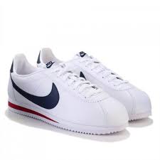 Nike cortez mens blue and white. Classic Nike Cortez White Leather Navy Blue Gym Red Nike Cortez Nike Cortez White Nike Shoes Blue