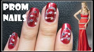 Easy Prom Nail Design Red Formal Nail Art Tutorial Decal Beginner Simple Necklace Youtube Xmas nails prom nails holiday nails valentine nails valentines art wedding nails wedding makeup nail art noel white glitter nails.