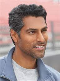 Short Straight Human Hair Lace Front Salt And Pepper Hair Wigs Bald Men With Beards Salt And Pepper Hair Grey Bearded Men