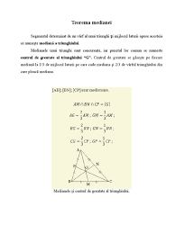 Trebuie sa demonstram ca m este centrul de greutate al triunghiului abc. Teorema Medianei