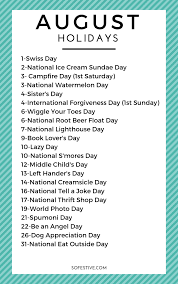 See a list of the august 2021 holidays how many days till then and what weekday they occur on. August Holidays 2021 Fun Unique Reasons To Celebrate So Festive August Holidays National Holiday Calendar Silly Holidays