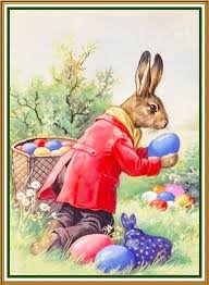 Easter counted cross stitch charts and patterns. Vintage Easter Bunny Hiding Eggs Counted Cross Stitch Pattern Orenco Originals Llc