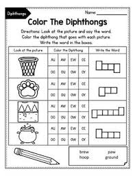 Look for the digraph or in the words on the sheet and colour them in. Vowel Diphthongs Oi Oy Ou Ow Diphthongs Worksheets Tpt