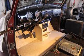 Wood Floor And Center Console In A Chevy Advance Design Pickup Truck Truck Interior Custom Chevy Trucks Chevy Trucks