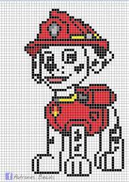 Pixel art pyjamasque et pat'patrouille petit : Free Paw Patrol Crochet Pattern Crochet Pixel Modeles De Toiles En Plastique Dessin Petit Carreau