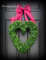 Shaped in three sizes, 6, 8 and 10, covered in small preserved boxwood. Faux Heart Shaped Boxwood Wreath Exclusively Yours From Privileged Door The Original Heart Shaped Boxwo Valentine Day Wreaths Moss Projects Valentine Wreath