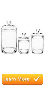 Shop chic apothecary jars now. Amazon Com Mygift Set Of 4 Large Classic Clear Glass Lid Apothecary Jars Candy Buffet Wedding Centerpiece Home Home Kitchen