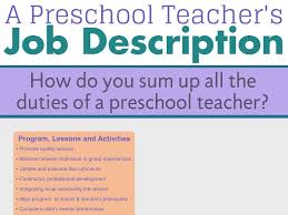 Preschool Teacher S Job Description Jobs For Teachers Teacher Programs Preschool Teacher