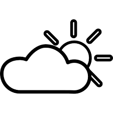 Download Cloudy Day Outline Outlined Sun Cloud Weather Hide Hiding Icon Category Weather Style Flat Packages Cloud Outline Clouds Sun And Clouds