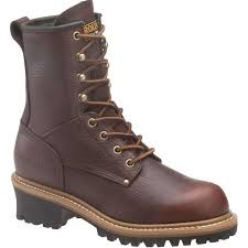 Leather Upper With A Steel Shank Carolina Ladies 8 Dark Brown Lacer Logger Boots Womens Work Boots Carolina Work Boots Steel Toe Work Boots