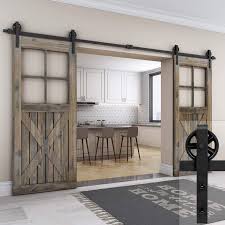 Sliding Double Door Barn Door Hardware Kit Heavy Duty Easy Etsy In 2020 Interior Sliding Barn Doors Double Sliding Barn Doors Glass Barn Doors