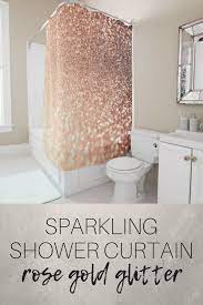 Dreamy Rose Gold Glitter Peach Glittereffect Shower Curtain Zazzle Com Gold Bathroom Accessories Shower Curtain Small Room Decor