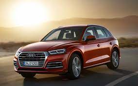 Download Wallpapers Audi Q5 2018 4k New Suv Red Q5 Road Speed German Cars Audi Besthqwallpapers Com Audi Q5 Red Audi Car