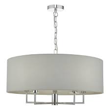 Jamelia 5 Light Pendant Polished Chrome Grey Ceiling Pendant Lights Ceiling Pendant Polished Chrome
