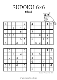 Einfach den passenden schwierigkeitsgrad durch klicken auswählen, die sudoku ausdrucken und los gehts! Sudoku 6x6 Zum Ausdrucken Von Leicht Bis Schwer Mit Losung