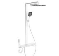 Thermostatic Shower Combo Set with Shampoo Shelf, Four Functions Shower  Faucet Set with Rough-in Valve