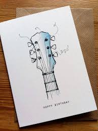 Guitar Birthday Card Birthday Card Drawing Guitar Drawing Card Illustration