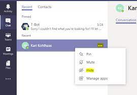 Fit your brand with custom colors, logos, text open the live chat tab in the team you've added the app to and you'll see an online/offline toggle you can. Office 365 Hide And Unhide A Chat In Microsoft Teams The Marks Group Small Business Consulting Crm Consultancy