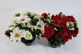 Visions flower contemporary silk flowers wholesale flowers grave decorations discount artificial dresses flower heads japanese flower tiffany. Christmas Poinsettia Cone Artificial Silk Flower Arrangement Memorial Uk Gardens Co Uk
