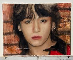 ORIGINAL JUNGKOOK Brick Wall Oil Painting